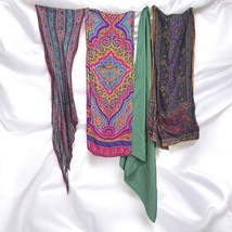 Vintage Lightweight Scarves - 3 Multicolor Rectangular Ethnic Patterns, ... - £14.64 GBP