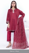 Pakistani Maroon Printed  3PCS Lawn Suit light Thread work,unstitched - $49.50