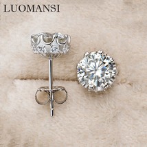 Real Passed Diamond Test 1CT 6.5Moissanite Super Flash Earrings S925 Sterling Si - £55.32 GBP