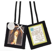 Seven Sorrow of Mary Brown Scapular with 2 charms, New #MD-043 - $7.92