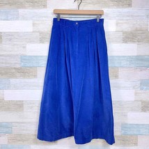 Talbots Vintage Corduroy Midi Skirt Blue Cottagecore Made In Japan Womens 8 - £31.64 GBP