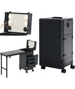 Rolling Portable Manicure Table with 3 Drawers Lockable Makeup Train Cas... - $419.99