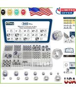 Premium 360Pcs Hex Nut &amp; Locknut Assortment Kit with Nylon Inserts for S... - $775.27 MXN