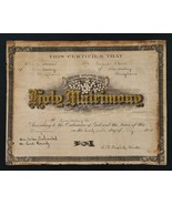 1921 antique MARRIAGE CERT chambersburg pa WALTER I HOOVER and GERTRUDE ... - £53.62 GBP