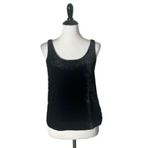J. Crew Velvet Tank Top Black Lined Sleeveless Camisole Blouse Women Size 0 - £17.36 GBP
