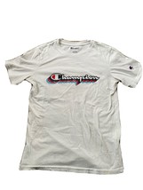 Champion T-shirt Tee shirt Youth Large White script Logo. - £4.69 GBP