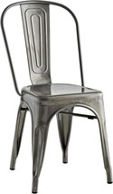 One Modway Promenade Industrial Modern Steel Dining And Kitchen Chair In - £70.99 GBP