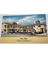 Vintage Surf Motel Chapaia St Santa Barbara CA Linen Postcard - $6.84 CAD
