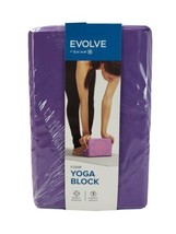 Evolve Gaiam Foam Yoga Block Purple 9&quot; X 6&quot; X 4&quot; Deepen Stretch Improve ... - $11.48