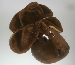 14&quot; Vintage Superior Toy &amp; Novelty Brown Flat Puppy Dog Stuffed Animal Plush Toy - £18.98 GBP