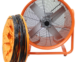 24 Inch Axial Fan Cylinder Pipe Spray Booth Paint Fumes Blower 110V - £460.50 GBP