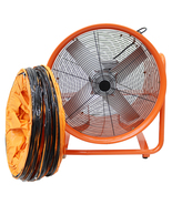 24 Inch Axial Fan Cylinder Pipe Spray Booth Paint Fumes Blower 110V - £462.10 GBP