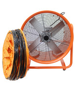 24 Inch Axial Fan Cylinder Pipe Spray Booth Paint Fumes Blower 110V - £462.71 GBP