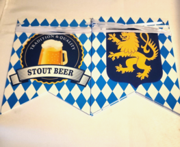 Oktoberfest Pennant Banner Checked Stout Beer Banner Set of 2 NEW - £7.61 GBP