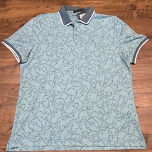 NWT Men&#39;s XL G/Fore Teal Star Dust Banded Sleeve Tech Jersey Golf Polo - $60.55