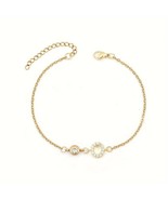 2Ct Lab Created Round Initial "O" Chain Bracelet Diamond 14K Yellow Gold Plated - £156.20 GBP