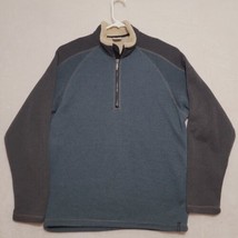 Columbia Men&#39;s Sweater Size M Medium Blue Gray Quarter Zip Pullover Knit - $31.87