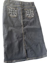 Zzvet Bedazzled Cross Jean Skirt Size 5/6 - $11.90