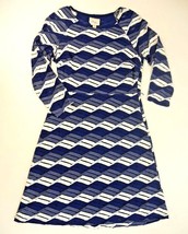 Beige by ECI Womens Blue Black  White Textured Striped Career Dress Size 10 - £25.81 GBP