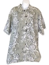 CHEROKEE Hawaiian Aloha Shirt, Olive Hibiscus, 100% Cotton, Men&#39;s XL - £12.01 GBP