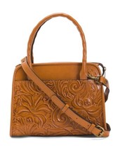 New Patricia Nash Brown Leather Zip Top Satchel Bag $249 - £119.46 GBP