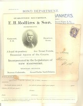 Rollins vintage advertising booklet securities 1890 Concord NH ephemera  - £11.01 GBP