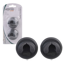 Appetito Suction Towel Holders 2pcs (Charcoal) - $18.36