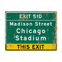 Retro Chicago Stadium Highway Metal Sign - $24.00+