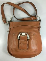 B Makowsky Brown Pebbled Leather Crossbody Shoulder Bag Handbag Nickel H... - £33.21 GBP