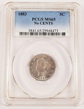 1883 5C Liberty Nickel No Cents Graded By Pcgs As MS-65 - £277.81 GBP