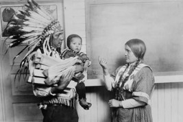 Chief Fish Wolf Robe in Native Dress and War bonnet, his Child and wife - Art Pr - £17.53 GBP+