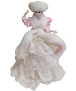 Vtg Snow Queen Angel Tree Topper 13&quot; White Ivory Dress Feather Christmas... - €29,84 EUR