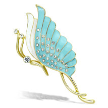 LO2772 - Flash Rose Gold White Metal Brooches with Top Grade Crystal  in Clear - $35.20 CAD