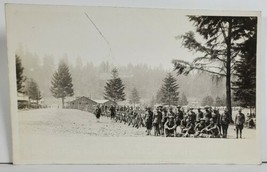 WW1 Military Servicemen at YWCA Rifle Dislplay Soldiers Real Photo Postcard O12 - £20.18 GBP