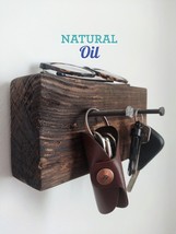 Farmhouse Entryway Shelf with Hooks – Rustic Industrial Key Rack - $1,364.44 MXN