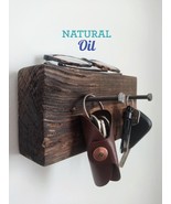 Farmhouse Entryway Shelf with Hooks – Rustic Industrial Key Rack - $1,364.44 MXN