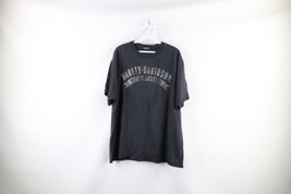 Vintage Harley Davidson Mens Size XL Faded Spell Out Double Sided T-Shirt Black - $39.55