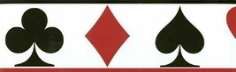 Poker Playing Card Suits Wallpaper Border Norwall 75472 Hearts Clubs Spades - £12.84 GBP