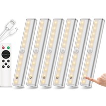 Remote Control Under Cabinet Lighting Wireless 6 Pack, 20-Led Dimmable Closet Li - £78.56 GBP