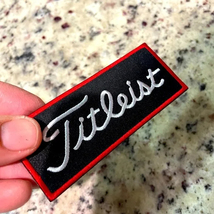 Patch Badge Iron On Black Golf Red Border  - $13.50