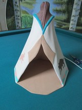 Southwestern Style Table LAMP Teepee Ceramic Hand Painted 13&quot; - £81.89 GBP