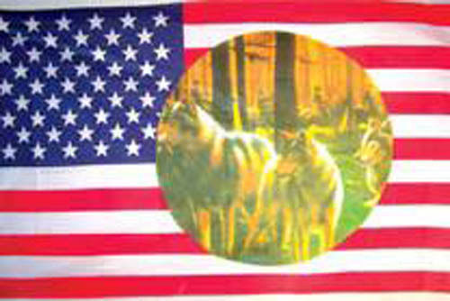 WARRIOR &amp; WOLVES FLAG FL310 flags united states banners american USA wol... - $4.74