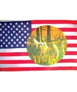 WARRIOR &amp; WOLVES FLAG FL310 flags united states banners american USA wol... - £3.74 GBP