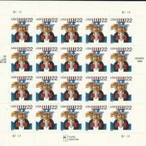 Uncle Sam Sheet of Twenty 22 Cent Postage Stamps Scott 3259 - £9.39 GBP
