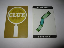 1963 Clue Board Game Piece: Lead Pipe Weapon Card - £2.38 GBP