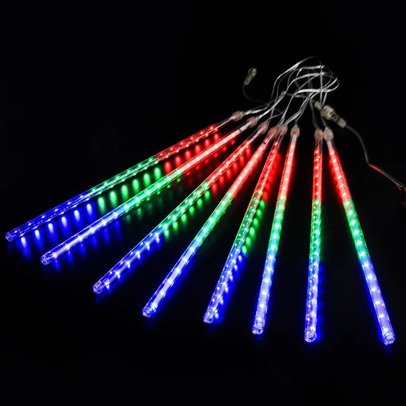 3 Set Meteor Shower String Lights Gar Festoon Holiday Home Decor Strip Light Out - £197.84 GBP