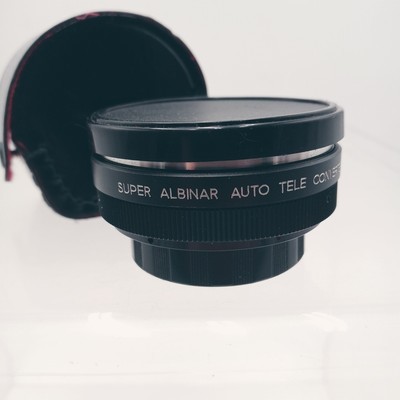 SUPER ALBINAR TELE CONVERTER 2X MULTI-COATED FOR MINOLTA MD w/CASE &amp; CAPS - £22.60 GBP