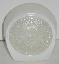 Vintage Art Deco White/Clear Pressed Embossed Glass Lamp Light Shade - $18.81