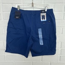 Gap Men&#39;s Shorts Blue Pull On Elastic Drawstring Waist + Pockets Size La... - £15.35 GBP