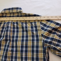Banana Republic Men's White Blue Gold Plaid Long Sleeve Button-Up Cotton Shirt L image 10